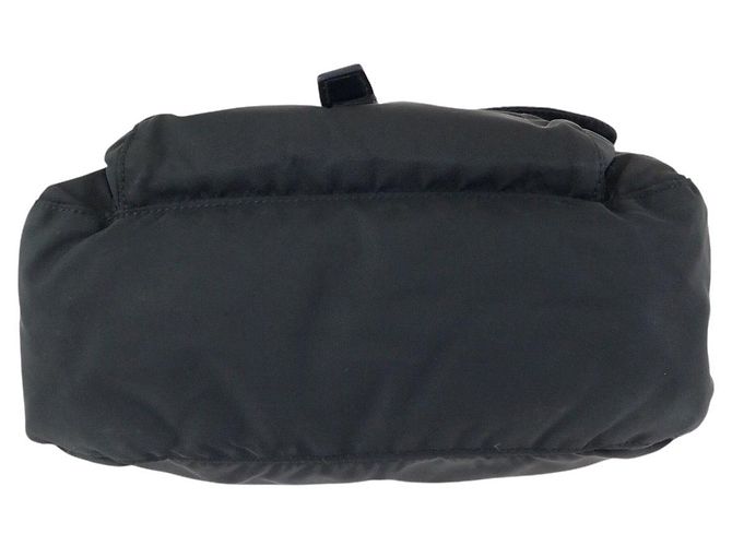 Borsa a tracolla Prada in nylon e pelle Tessuto con logo triangolo Nero - vista 10