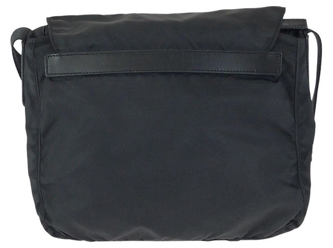Borsa a tracolla Prada in nylon e pelle Tessuto con logo triangolo Nero - vista 2