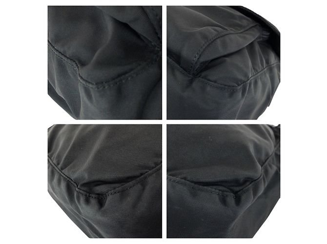 Borsa a tracolla Prada in nylon e pelle Tessuto con logo triangolo Nero - vista 3