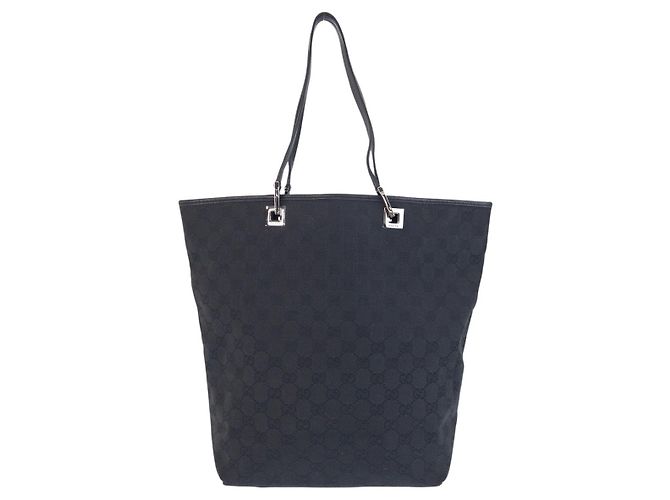 Borsa Tote Gucci GG Canvas e Pelle Nero - vista 2