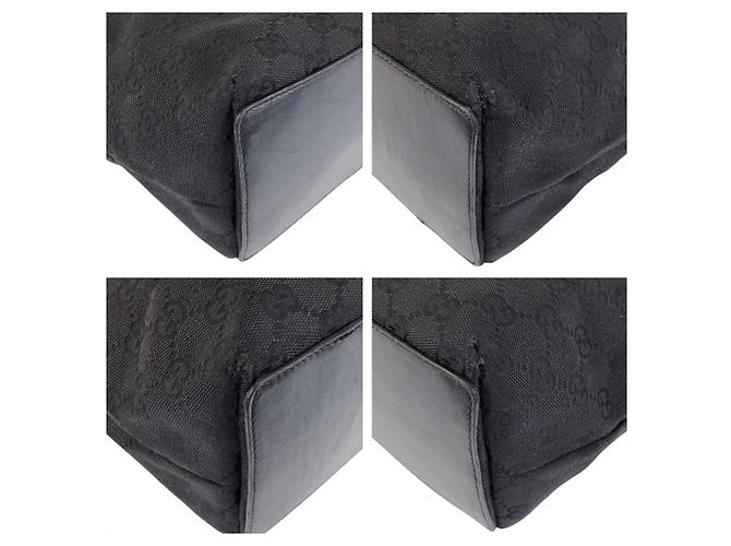 Borsa Tote Gucci GG Canvas e Pelle Nero - vista 3