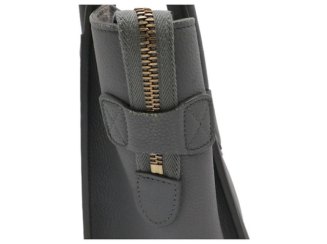 Céline Borsa Tote Celine Luggage Micro Shopper in pelle Grigio - vista 4