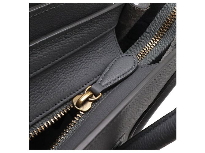 Céline Borsa Tote Celine Luggage Micro Shopper in pelle Grigio - vista 5