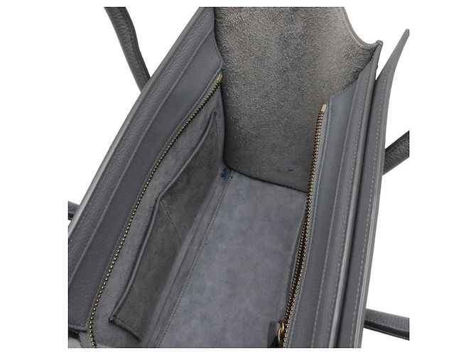 Céline Borsa Tote Celine Luggage Micro Shopper in pelle Grigio - vista 7