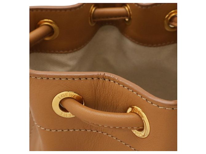Loewe Sailor Kleiner Leder-Beutel mit Kordelzug Braun - Ansicht 4