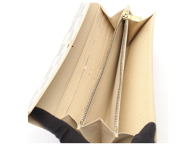 Louis Vuitton Portefeuille Sarah Damier Azur Long Wallet Weiß - Ansicht 3