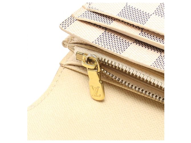 Louis Vuitton Portefeuille Sarah Damier Azur Long Wallet Weiß - Ansicht 8