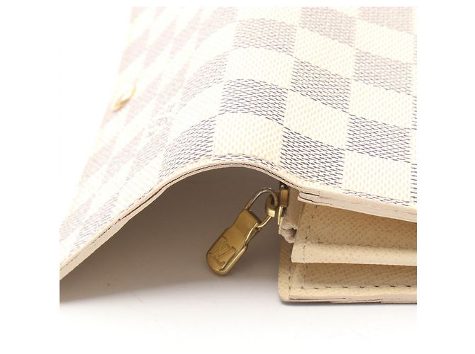 Louis Vuitton Portefeuille Sarah Damier Azur Long Wallet Weiß - Ansicht 9