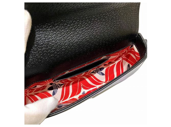 Borsa a tracolla in pelle Gucci adidas Collaboration Limited Nero - vista 6