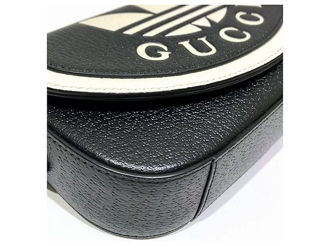 Borsa a tracolla in pelle Gucci adidas Collaboration Limited Nero - vista 8