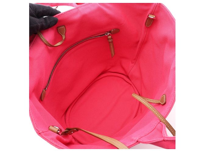 Borsa Tote 2way in tela CANAPA Prada Rosa - vista 3