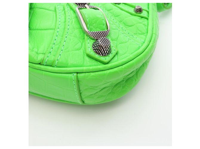 Borsa a mano mini in pelle Balenciaga Le Cagole Verde - vista 5