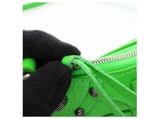 Borsa a mano mini in pelle Balenciaga Le Cagole Verde - vista 7