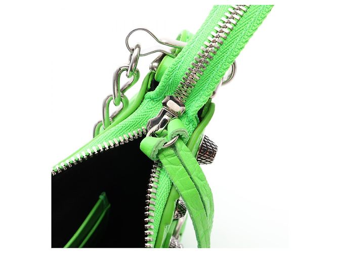 Borsa a mano mini in pelle Balenciaga Le Cagole Verde - vista 8