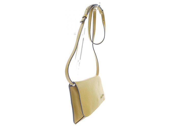 Borsa in pelle di vitello Marni Marni Mending Logo Giallo - vista 2