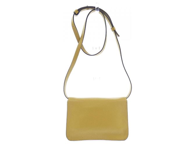 Borsa in pelle di vitello Marni Marni Mending Logo Giallo - vista 3
