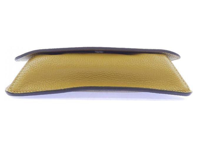 Borsa in pelle di vitello Marni Marni Mending Logo Giallo - vista 4