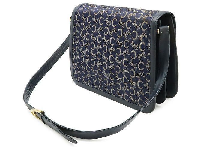 Céline Borsa a tracolla in tela e pelle Celine Blu - vista 2