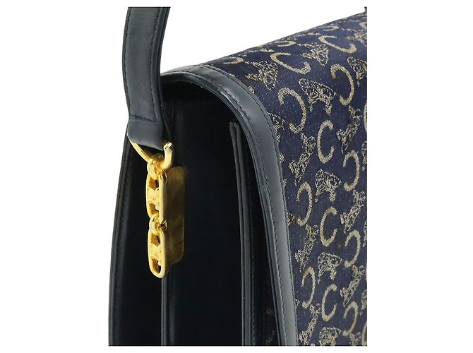 Céline Borsa a tracolla in tela e pelle Celine Blu - vista 4
