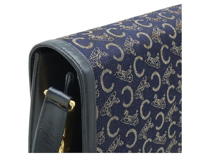 Céline Borsa a tracolla in tela e pelle Celine Blu - vista 8