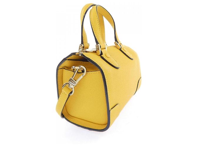 Borsa a tracolla Valextra Babila in pelle di vitello morbida Giallo - vista 2