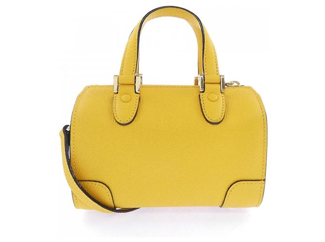 Borsa a tracolla Valextra Babila in pelle di vitello morbida Giallo - vista 3