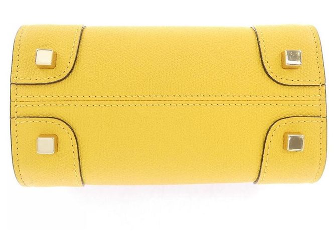 Borsa a tracolla Valextra Babila in pelle di vitello morbida Giallo - vista 4
