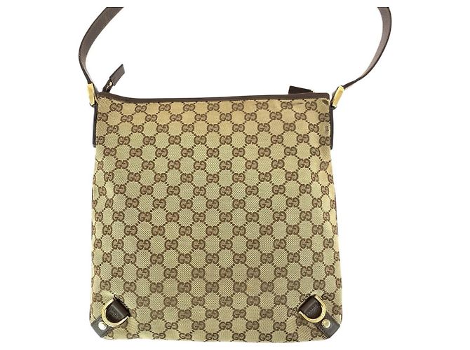 Borsa a Spalla Gucci Abbey GG Canvas Marrone - vista 2