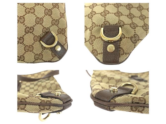 Borsa a Spalla Gucci Abbey GG Canvas Marrone - vista 6