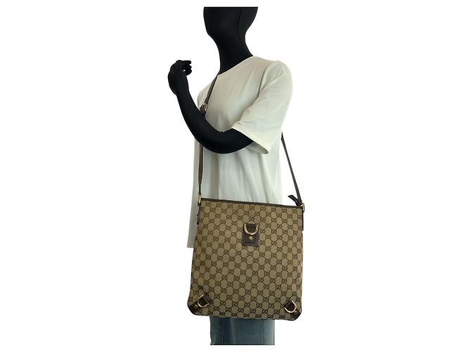 Borsa a Spalla Gucci Abbey GG Canvas Marrone - vista 7