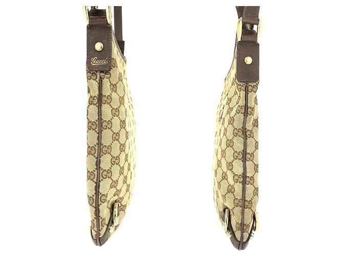 Borsa a Spalla Gucci Abbey GG Canvas Marrone - vista 8