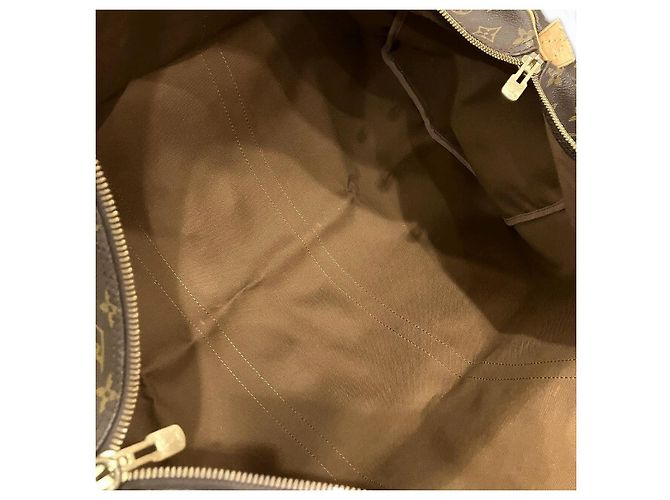 Borsa Boston Louis Vuitton Keepall in Tela Monogram Metallico Bronzo - vista 6