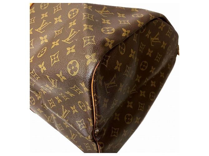 Borsa Boston Louis Vuitton Keepall in Tela Monogram Metallico Bronzo - vista 7