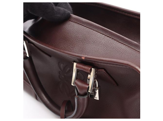 Borsa a mano in pelle Loewe Amazona Marrone - vista 7