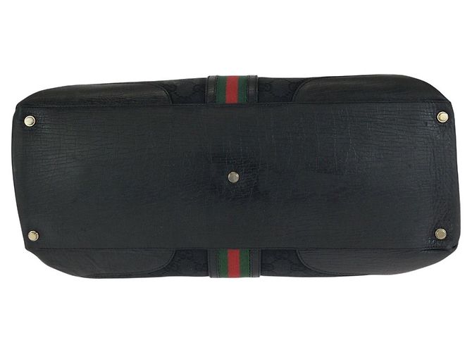 Gucci GG Canvas Leder Tote Bag Schwarz - Ansicht 10
