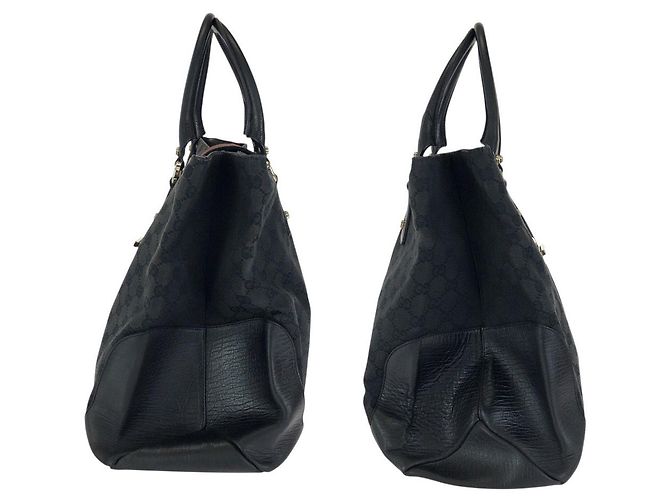 Gucci GG Canvas Leder Tote Bag Schwarz - Ansicht 8