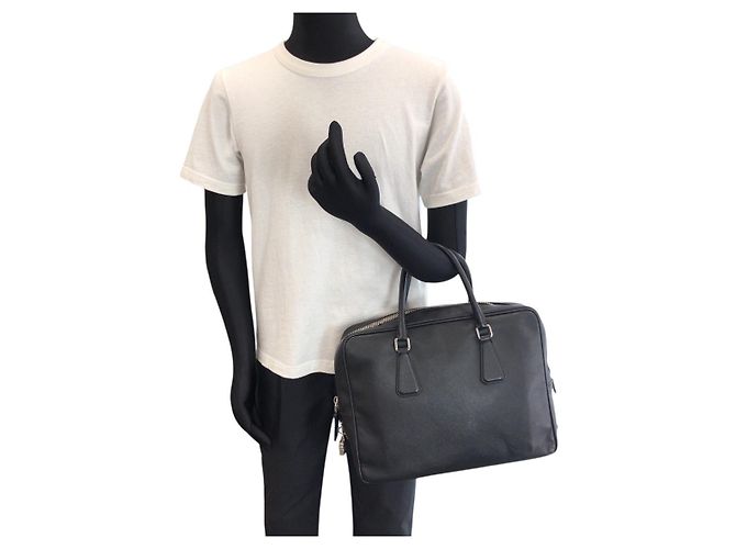 Valigetta in pelle Saffiano Prada Nero - vista 7