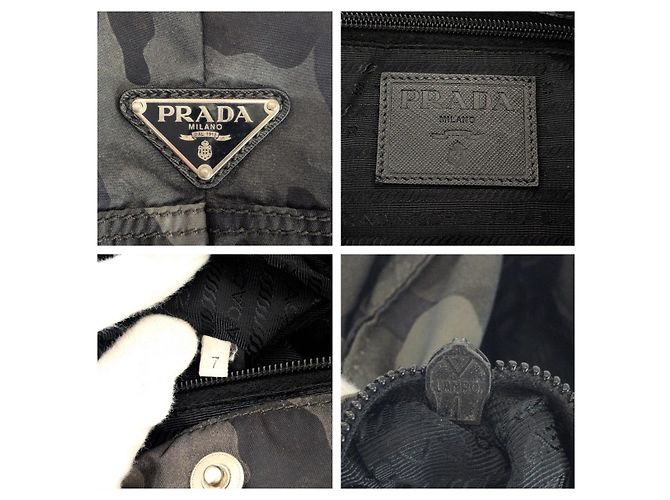 Borsa Messenger Prada Tessuto Nylon Leather Verde - vista 4
