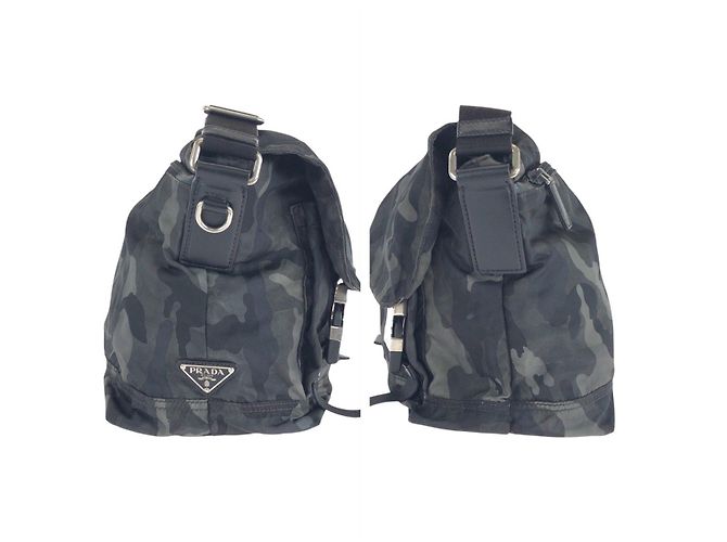 Borsa Messenger Prada Tessuto Nylon Leather Verde - vista 8