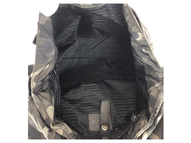Borsa Messenger Prada Tessuto Nylon Leather Verde - vista 9