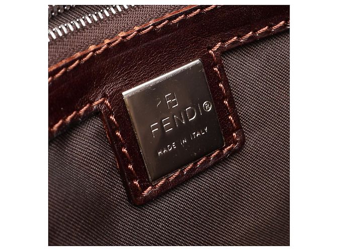 Borsa Tote in tela Zucca e pelle Fendi Marrone - vista 4