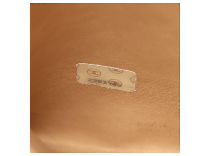 Borsa Tote CHANEL Coco Mark in pelle di vitello granulata Marrone Beige - vista 5