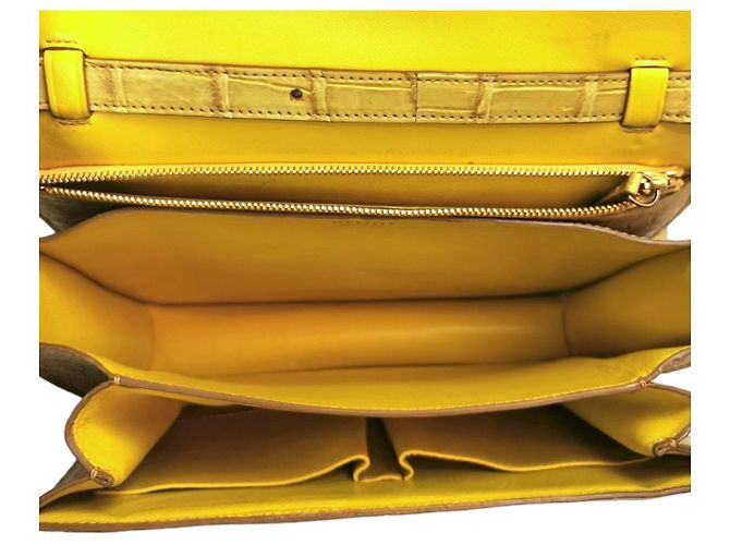 Classic Box Céline Celine Classic Medium Yellow Crocodile Gelb - Ansicht 10