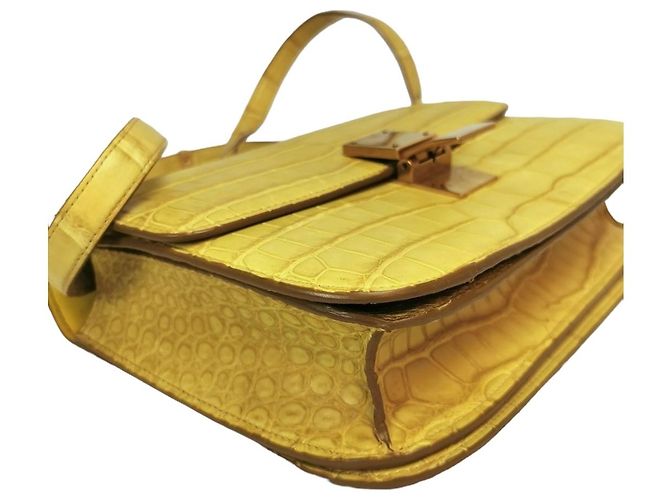 Classic Box Céline Celine Classic Medium Yellow Crocodile Gelb - Ansicht 6