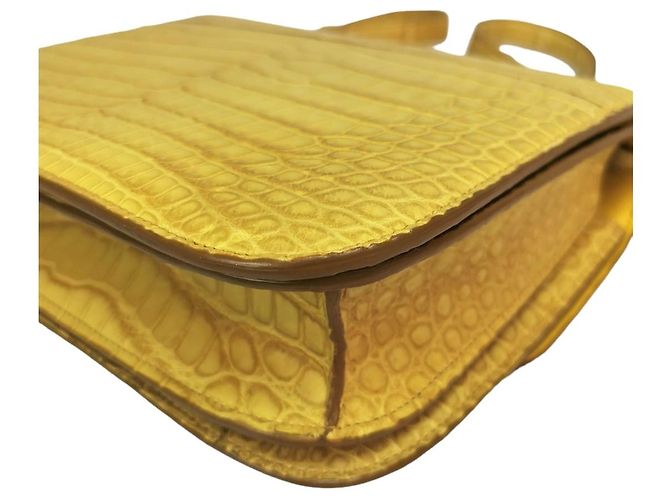 Classic Box Céline Celine Classic Medium Yellow Crocodile Gelb - Ansicht 7