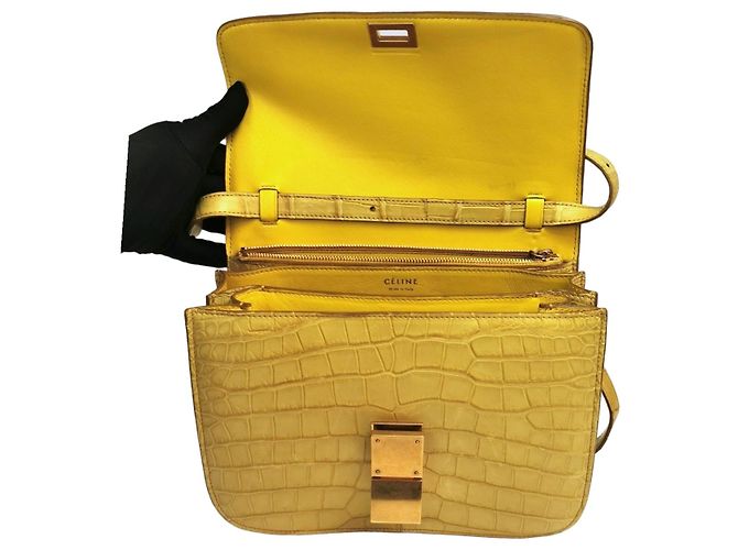 Classic Box Céline Celine Classic Medium Yellow Crocodile Gelb - Ansicht 9