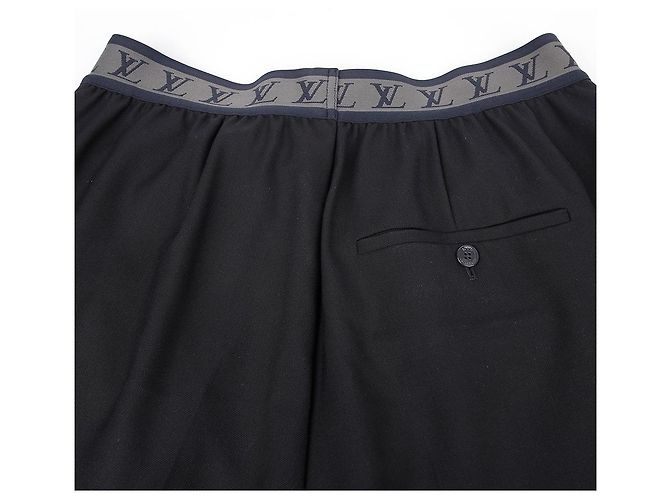 Louis Vuitton Logo Elastic Slacks Size Black - view 6
