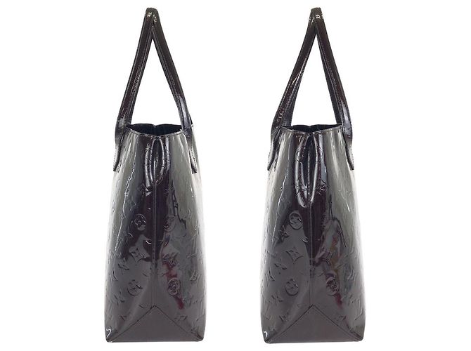 Borsa Tote Louis Vuitton Wilshire MM Monogram Vernis Patent Porpora - vista 8