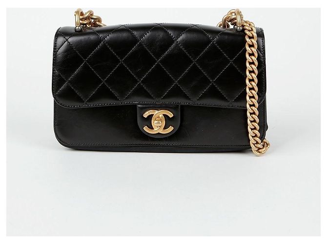 Chanel Borsa tote a tracolla con patta a soffietto Nero - vista 2