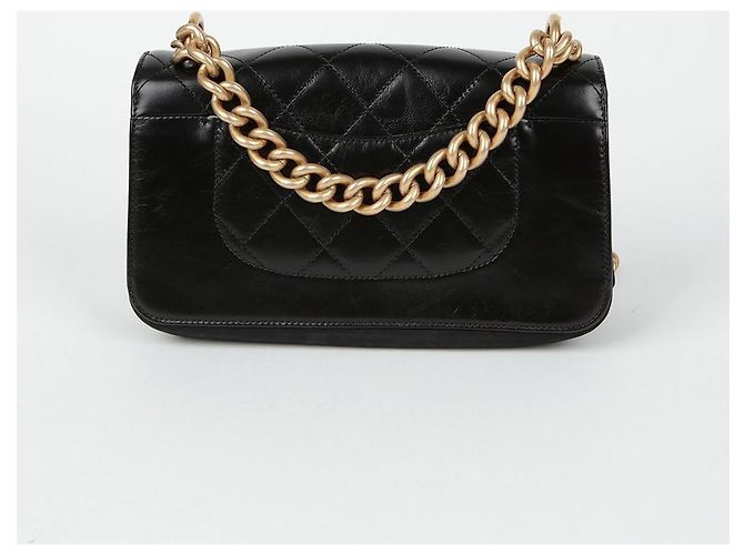 Chanel Borsa tote a tracolla con patta a soffietto Nero - vista 4